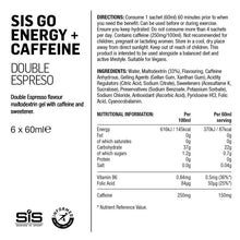 Load image into Gallery viewer, Science in Sport GO Energy + Caffeine Gel Dbl Espresso - 30 Pack
