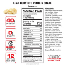 Load image into Gallery viewer, LEAN BODY PROTEIN SHAKE Ready-To-Drink (12 pack) 500ml - Banana