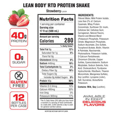 Load image into Gallery viewer, LEAN BODY PROTEIN SHAKE Ready-To-Drink (12 pack) 500ml - Strawberry