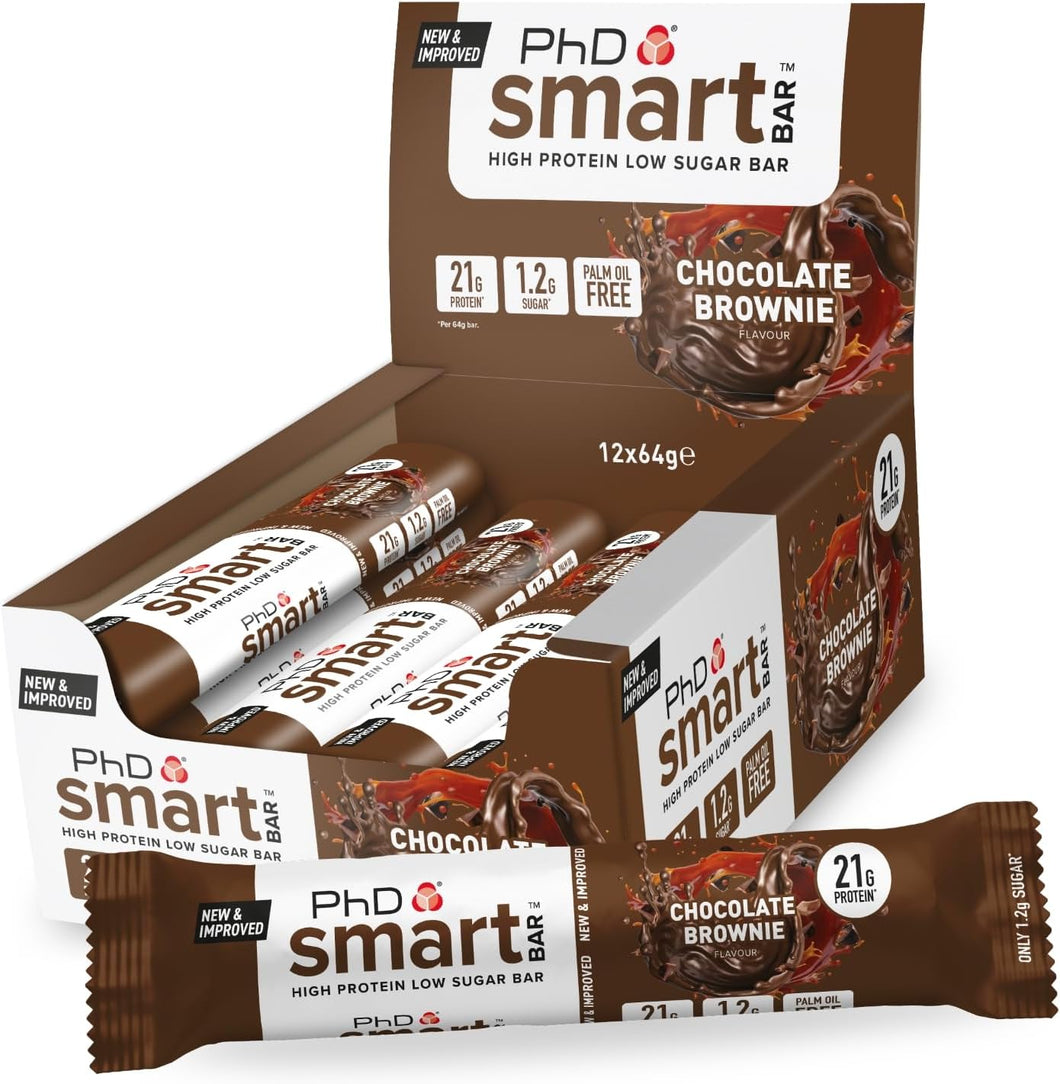 PhD Smart Bar Chocolate Brownie - 12pack