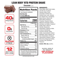 Load image into Gallery viewer, LEAN BODY PROTEIN SHAKE Ready-To-Drink (12 pack) 500ml - Choc Peanut Butter
