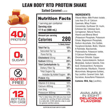 Load image into Gallery viewer, LEAN BODY PROTEIN SHAKE Ready-To-Drink (12 pack) 500ml - Salted Caramel
